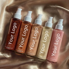 Hot Sales Shimmer Oil Bronze Glitter Shine Tanning Body Oil Organic Shimmering Glow Dry Oil
