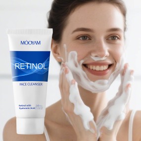 Private Label Retinol Facial Cleanser 100g Anti-Aging Daily Wash with Vitamin a Deep Cleansing & Smooths Skin MOOYAM Face Wash