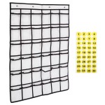 Cell Phone Pocket Chart Supplier - 36 Grids Classroom Organizer with Hooks