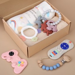 Baby Gift Set Manufacturer - Pacifier Clip Blanket Teether Set