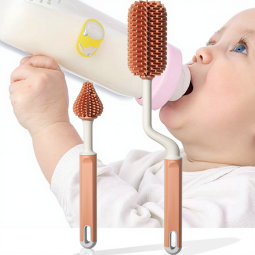 Pacifier Cleaning Brush Factory - 3 in 1 360 Degree Silicone