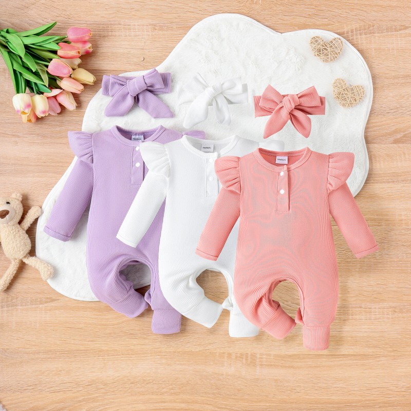 Baby Pouterwear Factory - Solid Color Pit Strip Girl's Wear