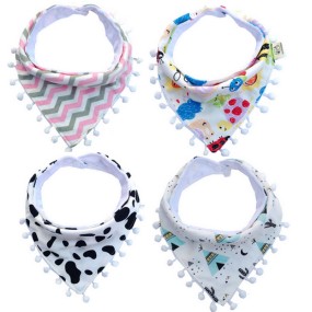 Baby Towel Factory - Printed Coral Fleece Triangle Bib