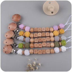 Pacifier Clip Factory - Custom Logo Silicone Beads Wooden