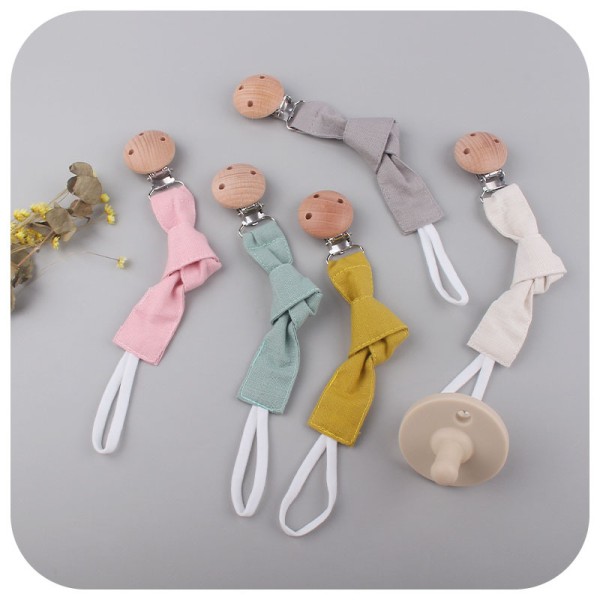 Pacifier Chain Factory - Beech Quilted Cotton Hemp Ribbon