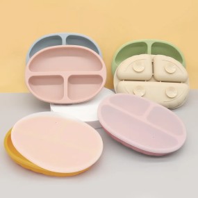Baby Feeding Plate Factory - Custom Three Divided Oval