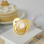 Pacifier Clip Factory - Custom Gold Luxury Feeder with Blank