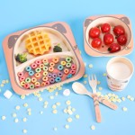Baby Plate Factory - Wholesale 5 Piece Bamboo Fiber Divided