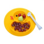 Baby Silicone Plate Factory - 3 Compartment Suction Bowl Dish