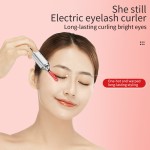 2合1电动美容器抗皱眼睫毛卷提加热声波眼唇霜按摩笔