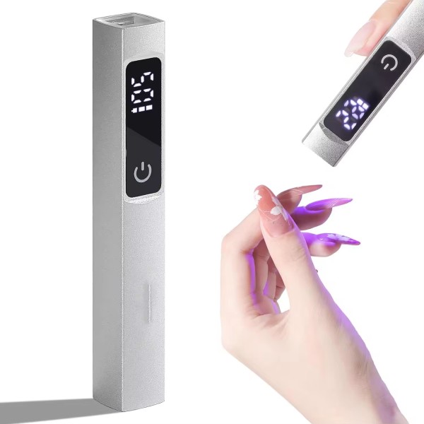 批发可充电USB专业指甲烘干机便携式迷你手持式紫外指甲灯与LED显示屏