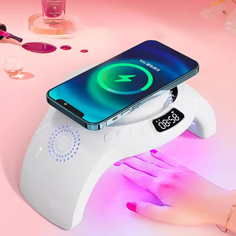 Professional Gel Polish Curing Light Machine Led Nail Lamp Nail Dryer UV Lamps With15W Phone Wireless Charger and Speaker