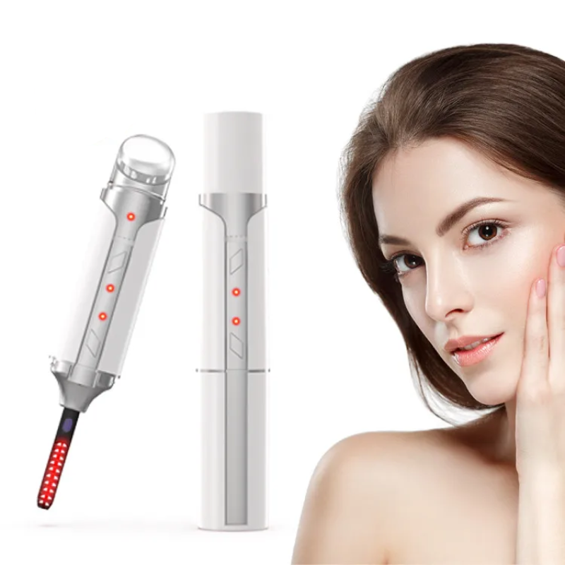 2 in 1 Electric Beauty Device Anti Wrinkle Eye Eyelash Curler Lift Heated Sonic Eye Lips Cream Massager Pen