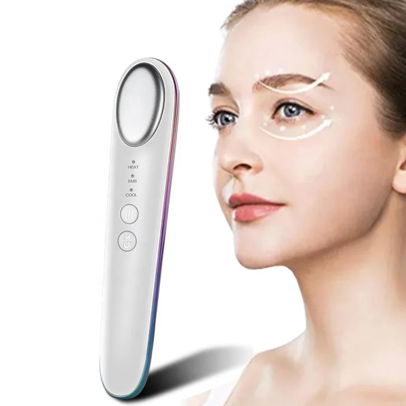 Portable Microcurrent Eye Beauty Care Device Warm Cold Compress EMS Skin Tightening Anti-Aging Wrinkle Removal Targeting Eye