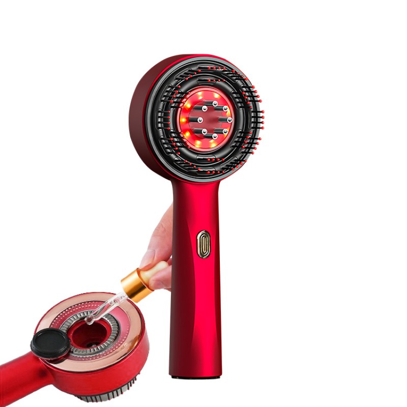 Waterproof Electric Shiatsu Scalp Massager Infrared Red Light Therapy Anti-Hair Loss Hair Oil Applicator Comb