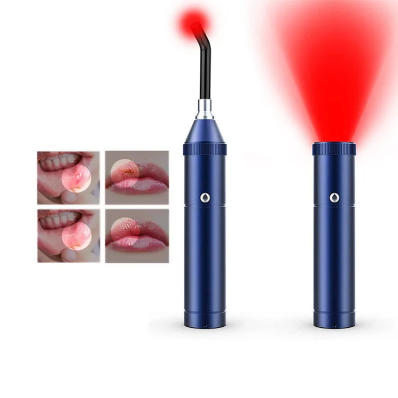 2 in 1 Pain Relief Infrared Light Therapy Wand Cold Sore Canker Sore Treatment Red Light Therapy Device for Lip Mouth Nose Knee