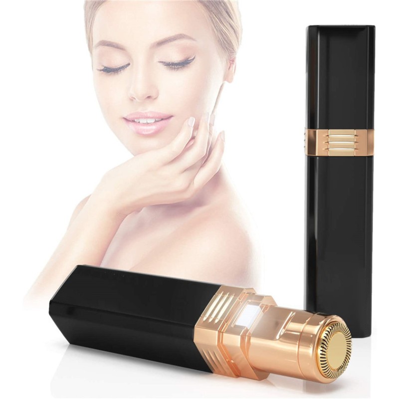 Mini Rechargeable LED Light Electric Eyebrow Trimmer for Women Portable Painless Facial Hair Removal Tool Female Face Design