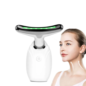 Women's Neck Wrinkle Remover Beauty Device High Frequency LED Photon Electric Ion Microcurrent EMS Warmth for Skin Tightening
