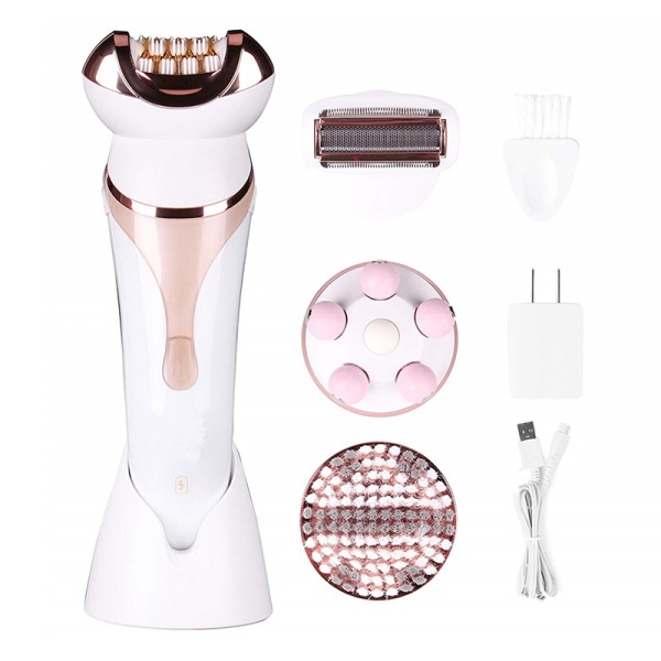 Newest 4 1 USB Charging Multifunction Electric Massage Facial Brush Silicone Spin Brush for Deep Cleansing Targeting Nose Lips
