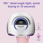 家用沙龙高功率300W 4定时器凝胶指甲油烘干机紫外线LED指甲灯，72珠液晶显示