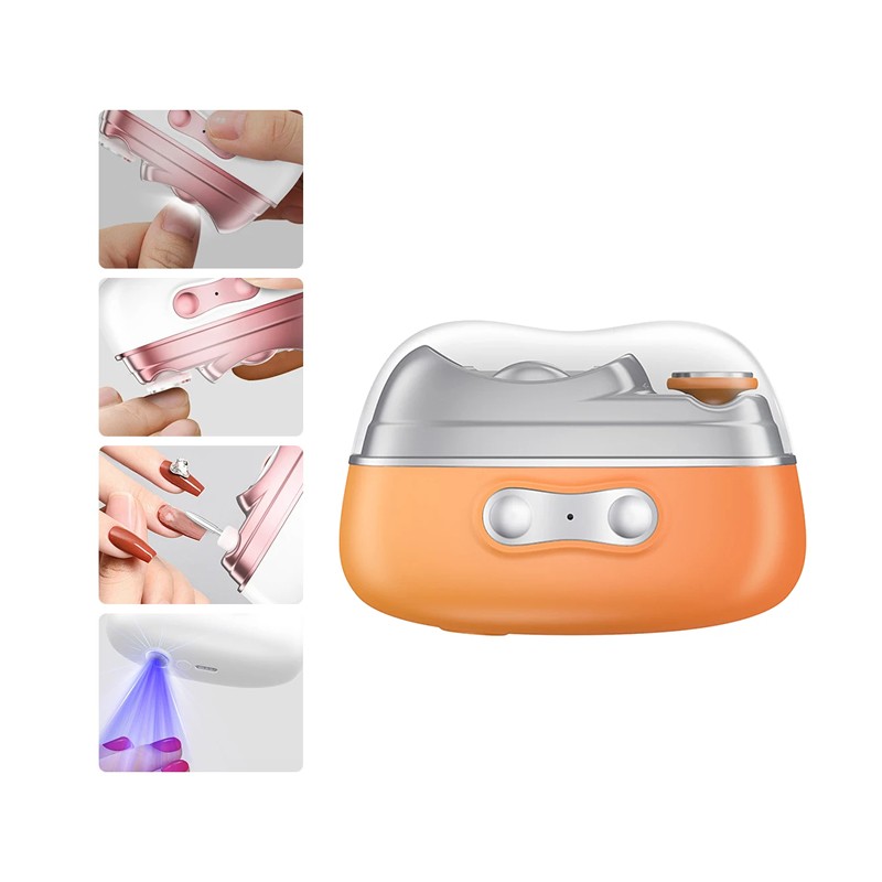 Mini Portable Automatic Nail Clipper Electric Nail Drill File With UV LED Lamp for Nails Gel Polish