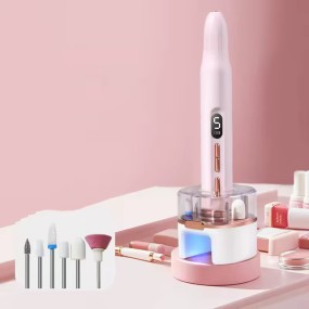 Home Salon Use Portable Rechargeable Nail File Professional Electric Nail Drill with UV LED Nail Lamp