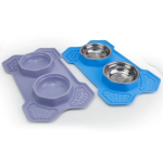 Pet Feeding Mat Factory - Double Bowl Anti Slip Silicone