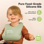 Baby Bib Factory - XLEE Solid Pattern Silicone Feeding
