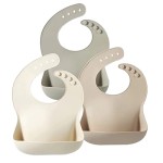 Baby Bib Factory - XLEE Solid Pattern Silicone Feeding