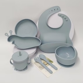 Baby Tableware Set Factory - Classic Snail Design Silicone