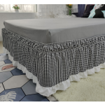 Bed Skirt Factory - Checkered Patchwork Black White