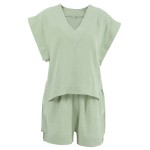 Women Lounge Set Factory - Soft Cotton Gauze Sleeveless Top