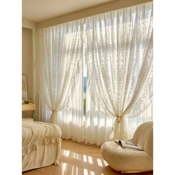 Lace Curtain Factory - French White Gauze Romantic