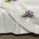 Bed Skirt Factory - Elastic Lilac Embroidery Dust