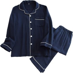 Men Pajama Set Factory - 100% Muslin Cotton Long Sleeve