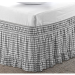 Bed Skirt Factory - Checkered Patchwork Black White