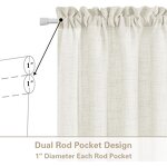 Semi Sheer Curtains Factory - Cream Polyester Rod Pocket
