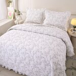 Quilted Bedspread Factory - 3 Pcs Embroidery with Pillowcases