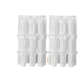 Ruffle Shower Curtain Factory - 2 Pack Handcrafted Bow