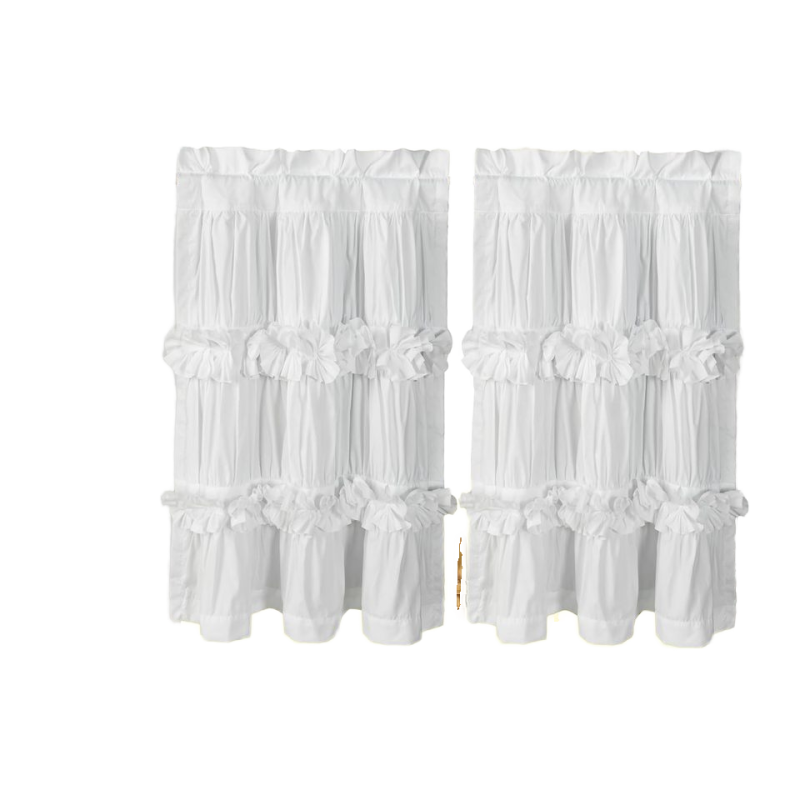 Ruffle Shower Curtain Factory - 2 Pack Handcrafted Bow