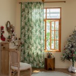 Fabric Curtains Factory - Green Plant Printed Built In