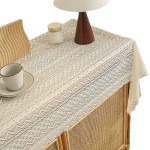 Tablecloth Factory - Striped Flax Linen Simple Tassel