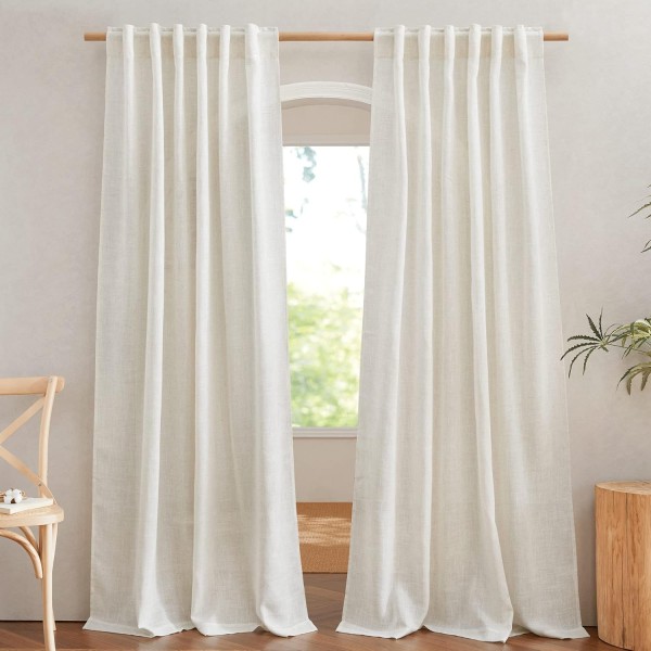 Linen Curtains Factory - Natural Pinch Pleated Cream