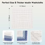 Baby Washcloths Factory - 6 Pack 100% Cotton Large Absorbent