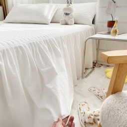 Cotton Bedding Set Factory - Pure Washed with Quilted Skirt