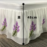 Bed Skirt Factory - Elastic Lilac Embroidery Dust