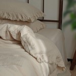 Muslin Duvet Cover Set Factory - 2 Layer Fringe Lace 4 Pcs