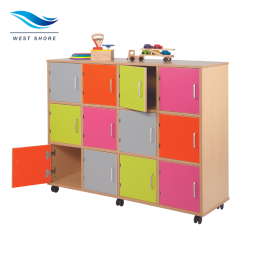 Mobile Storage Unit Manufacturer - 12 Bay Multicolor Lockers