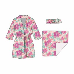 Tie Dye Mommy Maternity Robe Matching Baby Swaddle Blanket Hospital Bag Mommy Me Robe 3PC Set
