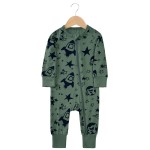 In Stock Bamboo Spandex One-Piece Zipper Romper Pajamas Custom Bamboo Baby Sleepwear Wholesale